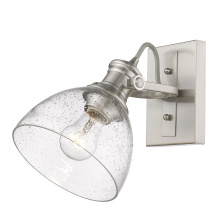 Golden 3118-BA1 PW-SD - Yep by Golden Lighting Hines 1-light Vanity in Pewter and Seeded Glass